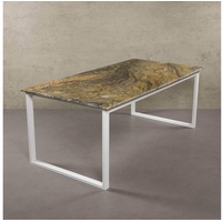 MAGNA Atelier Esstisch BERGEN mit Marmor Tischplatte, Esstisch eckig, Metallgestell, Exclusive Line, 200x100x75cm bunt 200 cm x 75 cm x 100 cm