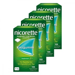 Nicorette 2 mg Nikotinkaugummi freshmint zur Rauchentwöhnung 4 x 105 Stück