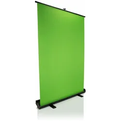 hjh OFFICE Hintergrund Leinwand GREEN SCREEN Rückwand 134*200 cm tragbar grün
