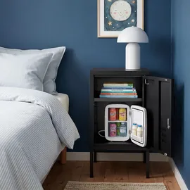 Tectake Nachttisch Baker 35 x 42,5 x 60,5 cm Schwarz