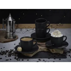 CreaTable Cappuccinotasse 0,2 l Schwarz 6 St.