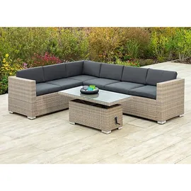 Merxx Gartenmöbelset »Bellante«, 6 Sitzplätze, Stahl/Kunststoff, inkl. Kissen