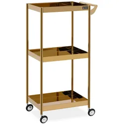 physa Kosmetikwagen - 3 Ablagen - bis 30 kg - golden - Edelstahl