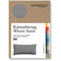 schlafgut Kissenbezug Woven Satin 40 x 80 cm Grau