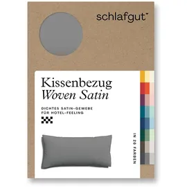 schlafgut Kissenbezug Woven Satin 40 x 80 cm Grau