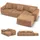 COMHOMA Sofa 2 Sitzer, 180 x 86 x 40 cm Bodensofa, Couch mit Rückenlehne, Kissen und Armlehne, Modernes Stoffsofa für Wohnzimmer, Wohnung, Büro, Keine Montage, braun