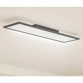 LINDBY LED-Panel Enhife, schwarz, 80 x 20 cm, Metall, 4.000K - Schwarz