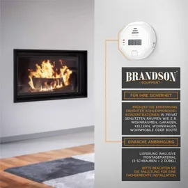 Brandson Kohlenmonoxid Melder mit LCD Display CO Alarm mit 85 dB