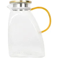 Wasserkaraffe für Kühlschrank,Karaffe Glas mit Edelstahl-Deckel 1.8 L/63 oz,Auslaufsicherer Kühlschranktür Karaffen,Wasserkrug,Glas Krug,Glaskaraffe, Karaffe für Teekanne