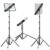 elitehood Schweres Aluminium Tablet Stativ, 360° schwenkbarer iPad Bodenständer mit diagonalem Halter, iPad Ständer für 9-14,2" Tablets, Tablet Ständer für Live-Streaming & Video