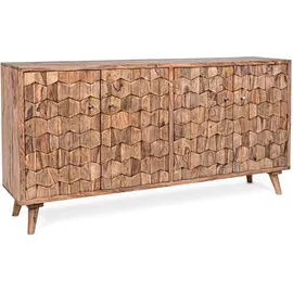 BIZZOTTO Sideboard Stanwood 200 x 85 x 45 cm Beige / Schwarz