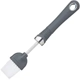 KitchenCraft Teigpinsel, Öl Pinsel mit Komfortgriff, Backpinsel Nylon zum Bestreichen von Backwaren und Braten, mit Öse zum Aufhängen, Grau, Nylon, 21 cm