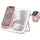 forcell Forcell, 3-in-1 Magnetische Ladestation MagSafe und Qi2 mit LED-Spiegel 15W, Rosa
