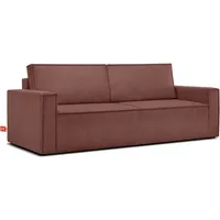 KONSIMO® 3-Sitzer Sofa NAPI mit Schlaffunktion, Modern, hergestellt in der EU, mit Bettkasten, Schlafsofa, höchste Qualität rosa 228 cm x 89 cm x 101 cm