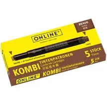 Online Schreibgeräte Tintenpatronen 17057/12 Braun, 5 Stück
