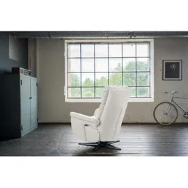 KAWOLA Relaxsessel NAMA Bouclé 78 x 111 x 86 cm hellgrau drehbar mit Kopfteil