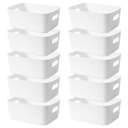 HIBNOPN Aufbewahrungsbox Aufbewahrungsbox 10 Stück Aufbewahrungskorb Regal Kunststoffbox (Weiß) (10 St)