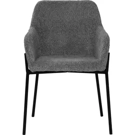 SIT Möbel SIT grau (grau, schwarz, schwarz), B:63cm H:79cm T:51cm, Metall, Polyester, Stühle, Armlehnstuhl, Oeko-Tex zertifiziert