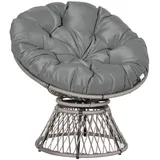 ComfortXL Garten-Relaxsessel, Grau, Metall, 97x86x87 cm, Gartenmöbel, Gartenstühle, Gartenstühle