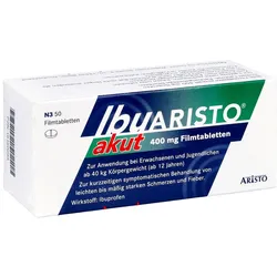 Ibuprofen Ibuaristo akut 400 mg Filmtabletten gegen Schmerzen