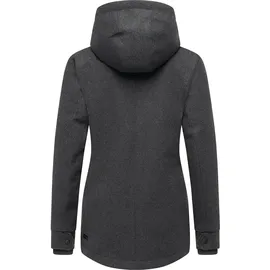 Ragwear Damen, gefütterte, Wasserfeste warme Jacke mit Kapuze in atmungsaktiver Fleece Woll-Optik Monadde Felt YOUMODO Dark Grey Gr. 3XL - 3XL