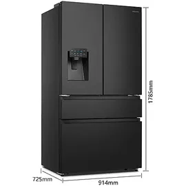 Hisense RF728N4SBFE French Door (560 l, 1785 mm hoch, Schwarz)