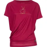 super.natural Damen Cat Yoga Loose T-Shirt (Größe M, rot)
