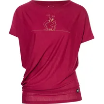 super.natural Damen Cat Yoga Loose T-Shirt (Größe M, rot)