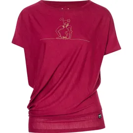 super.natural Damen Cat Yoga Loose T-Shirt (Größe M, rot)