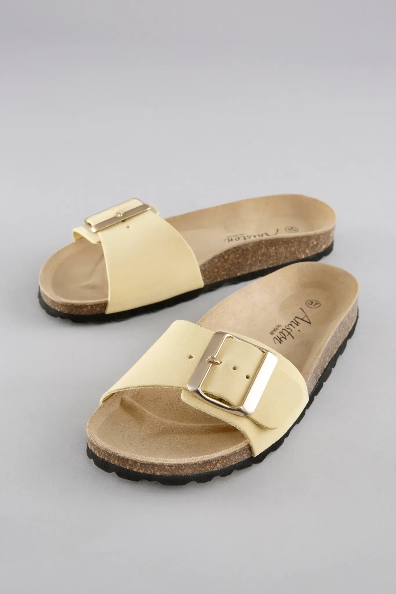 Pantolette ANISTON SHOES, Damen, Gr. 40, gelb (hellgelb), Veloursleder, Schuhe Pantolette, Hausschuh, Sommerschuh, Schlappen - NEUE KOLLEKTION
