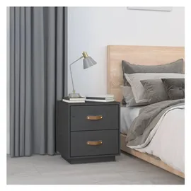 vidaXL Nachtschrank Grau 40 x 34 x 45 cm Massivholz Kiefer