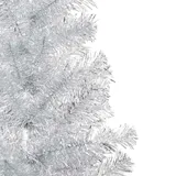 vidaXL Künstlicher Weihnachtsbaum Beleuchtung & Kugeln Silber 210 cm - Silber