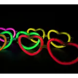 KNIXS Knicklicht Herzbrille - Brille in Herzform (25er Party-Set) im 6-Farb-Mix leuchtend