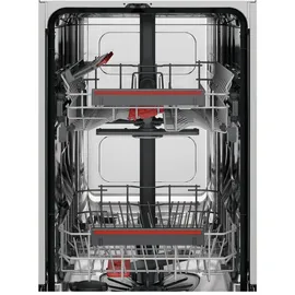 AEG FEE7341AZM Integrierter-Geschirrspüler / 45cm / AirDry - perfekte Trocknungsergebnisse / D / energiesparend / Besteckkorb / Beladungserkennung / Display / Startzeitvorwahl / extra leise