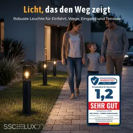 SSC-LUXon Außenstandleuchte Edelstahl Höhe 50 cm 4er Set schwarz