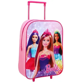 TDL Barbie Mädchen Kinder Urlaub Standard Faltbarer Trolley Handgepäck Tasche Rucksack für Schule Reisen Urlaub, rose, 42cm x 29cm x 14cm, Modern