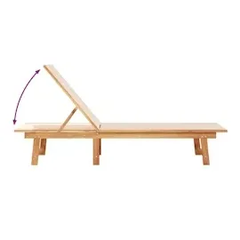 vidaXL Sonnenliege mit Tisch Creme Massivholz Akazie und Textilene