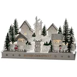 Konstsmide LED Holzsilhouette Dorf 12 Dioden Warmweiß