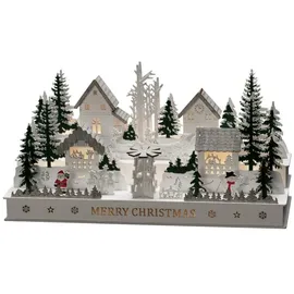 Konstsmide LED Holzsilhouette Dorf 12 Dioden Warmweiß