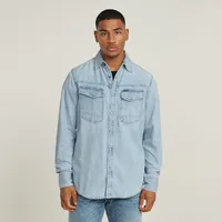 G-Star D23616-d252 Langarmhemd Sun Faded Blue Mist XL