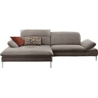 W.SCHILLIG Ecksofa enjoy&MORE, Designsofa, elegant und bequem, L-Form, mit Sitztiefenverstellung, Füße Chrom glänzend, Breite 294 cm braun