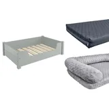 Erst-Holz Kuscheliges Haustierbett 80 x 50 cm grau