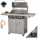 Vaiko Chef 4 Gasgrill Echte Edelstahl Konstruktion Grillstation Grillwagen 4+1