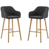 Lvhom Barhocker,2Er-Set,Barstühle,Küchenstühle,Leinen,Schwarz, Schwarz, Textil, 55x104x51 cm, Esszimmer, Barmöbel, Barhocker