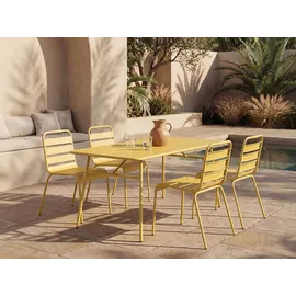 vente-unique Gartenmöbel-Set 5-tlg. Senfgelb