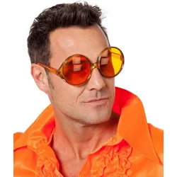 70er Jahre Kreis Brille orange - OS