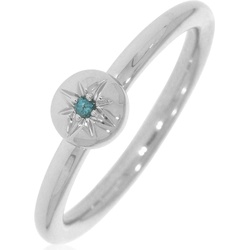 Xen, Ring, Ring mit Blautopas ca. 0,02 ct. rhodiniert, (52, 925 Silber)