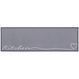 HANSE HOME Cook & Clean, Läufer – rutschfest, Teppichläufer Flachgewebe Kurzflor Teppich Küchenteppich Waschbar Küchenläufer Kitchen für Flur, Küche, Wohnzimmer – Grau, 50x150cm