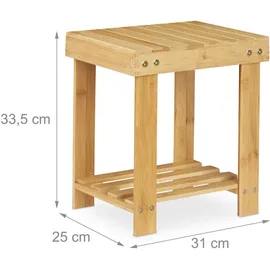 Relaxdays Fußbank Bambus 25 x 34 x 31 cm Braun