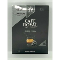 36 Kapseln Cafe Royal für Nespresso Classic Ristretto 4,70€/100gr.